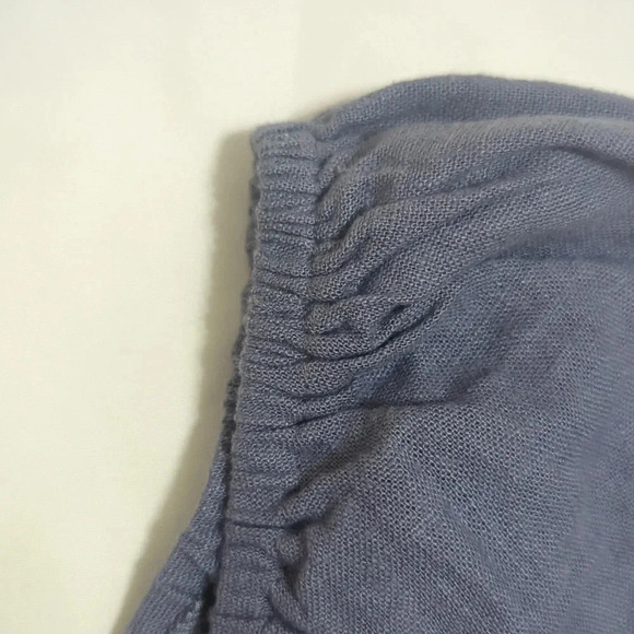 A&F Puff Sleeve Shine Cotton-Blend Square Neck Top, Color Blue Size XS - Picture 8 of 14